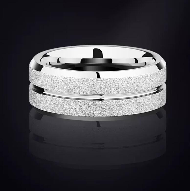 Модное матовое кольцо из титановой стали: Мужской модный европейский и американский парный аксессуар
