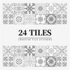 24PCS  Creative Kitchen Tile Stickers Waterproof Mandala Flowers Tile Paste Self-adhesive Wallpaper Bedroom Decoration Stickers