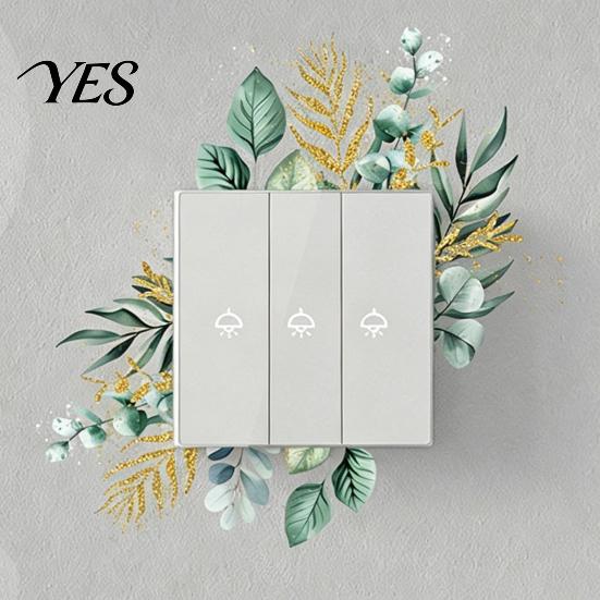 Stain Resistant Wall Sticker 4 Pcs Plants Flower Switch Stickers, Leaves Floral Light Decal, Shiny Film Decal Removable Socket for Kids Girls Bedroom
