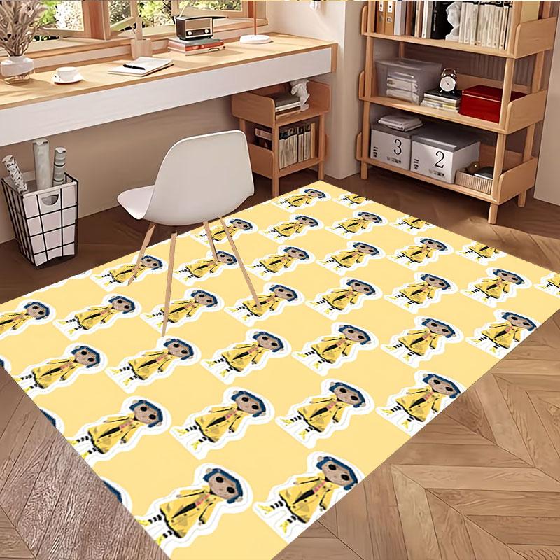 Coraline Print Rug, Washable Floor Carpet, For Entryway Dorm Laundry Room Office Study, Home Decor Birthday Christmas Gift