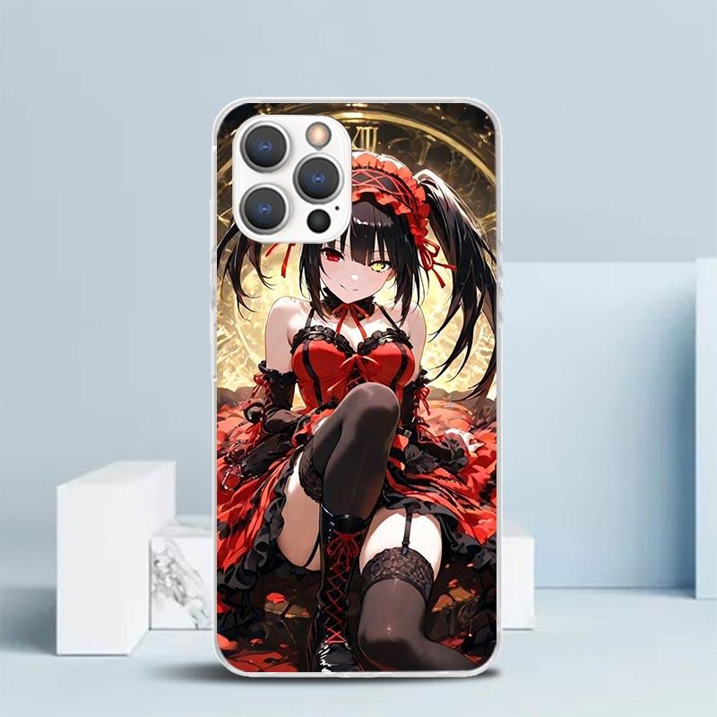 Date A Live Токисаки Куруми Мягкий чехол для iPhone 16 17 Air 15 14 Pro Max 16E Чехол для телефона 13 Mini 12 11 7 SE 8 Печатный рисунок Подходящий