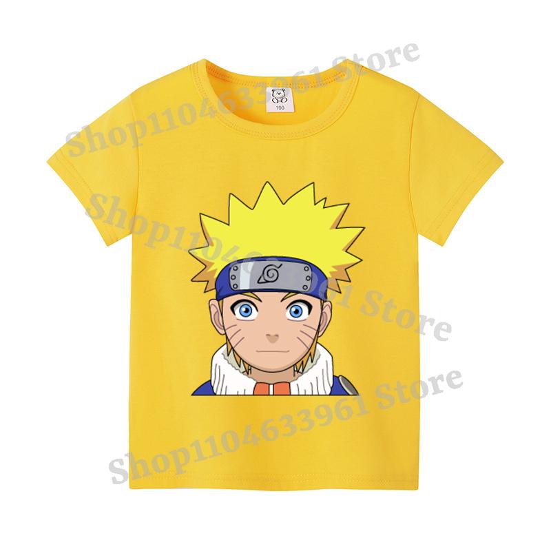 Narutos T-shirt Children Clothing Boy Girl Japanese Manga Pattern Short Sleeve Kid Cartoon Casual Sports Cotton Tee Home Clothes