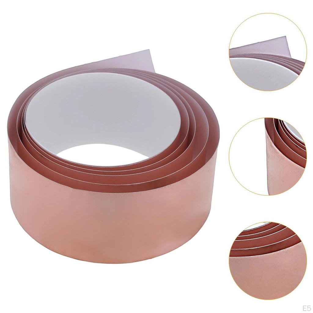 Медная фольгированная лента Компактная для рукоделия Экранирование ЭМИ Снижение шума, Многоцелевая Портативная Электрическая