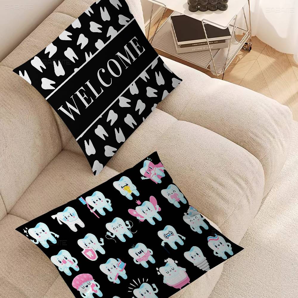 The Dentist Tooth Pillowcase Toon Gift Cushion Cover Bedroom Home Sofa Chair Seat Decor Pillow Case