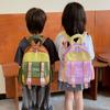 Cute Color-block Backpack For Boys And Girls Breathable Nylon School Bag