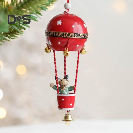 Рождественский кулон, железный воздушный шар, украшение с колокольчиком, фигурка Санта-Клауса, подвесные украшения в виде воздушного шара для рождественской елки, стола, камина