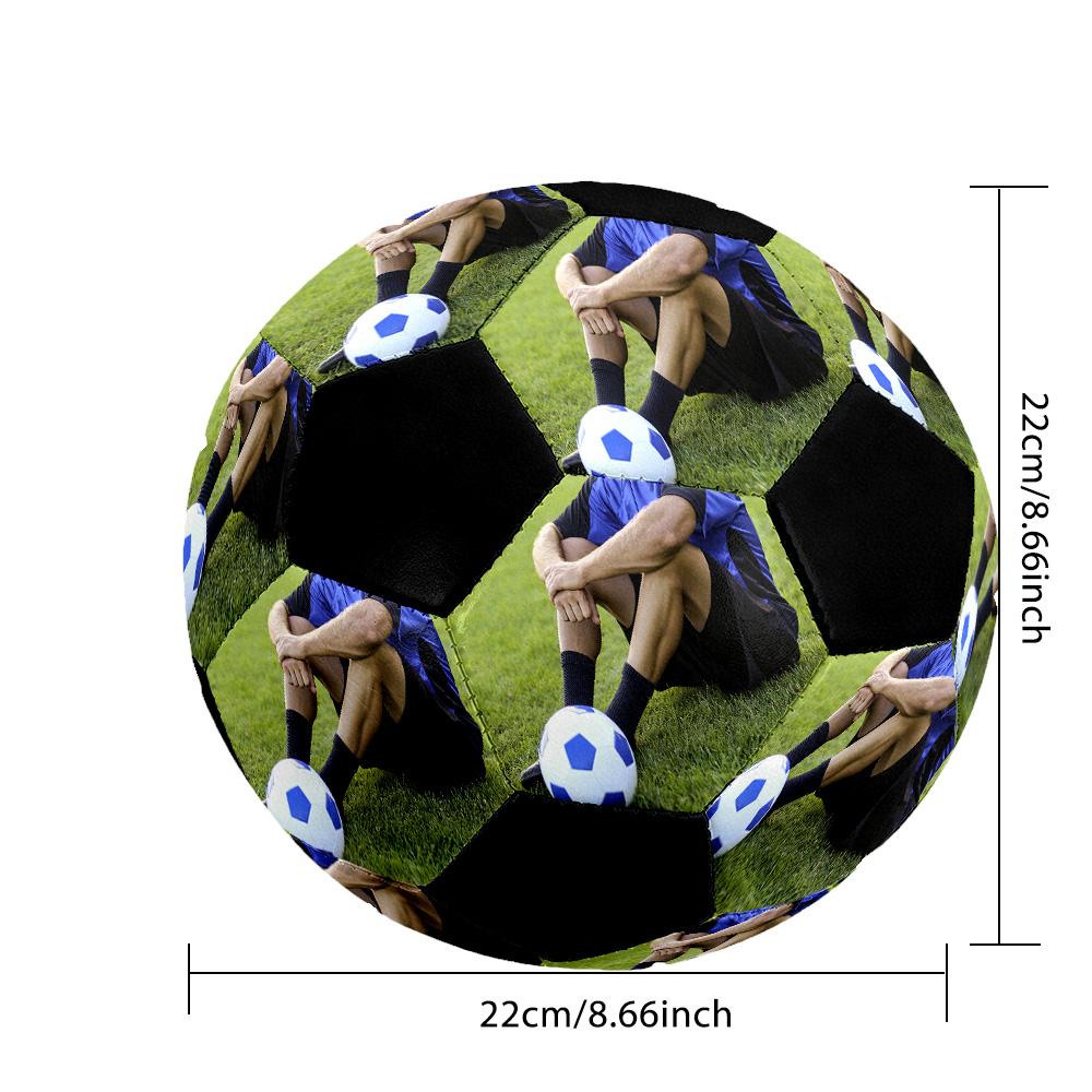 Soccer Player Grass Personalized photo Size 5 Soccer Ball Machine Sewn Indoor/Outdoor Training and Matches Perfect for Customized Gifts