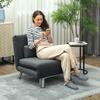 Folding Armchair with Bed Function, Folding Recliner in Velvet Look, Adjustable Backrest, 75 x 70 x 75 cm, Dark Grey