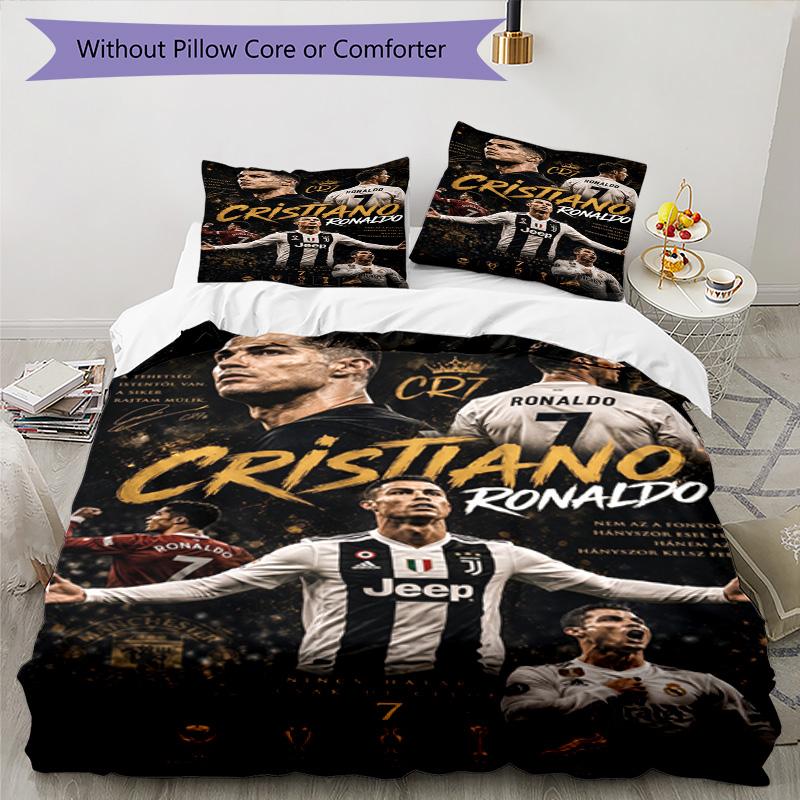 Ronaldo's Cr7 Celebration Moment Bedding Set, Breathable Duvet Cover with Pillowcases, Soft Bed Linen for Bedroom Home Decoration, Perfect Festival Bi
