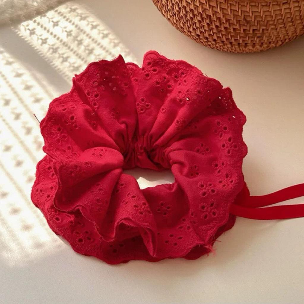 Stylish Lace Hair Scrunchies No Damage Scrunchy Hair Bands Ponytail Holders for Thick Curly and Thin Fine Hair