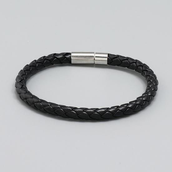 Faux Leather Braided Bracelet Handmade Luxury Solid Color Casual Unisex Bracelet Wrist