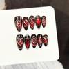 10Pcs Press On Nails Red Brown Almond 3D Heart Texture Matte Finish Reusable False Nails for Women