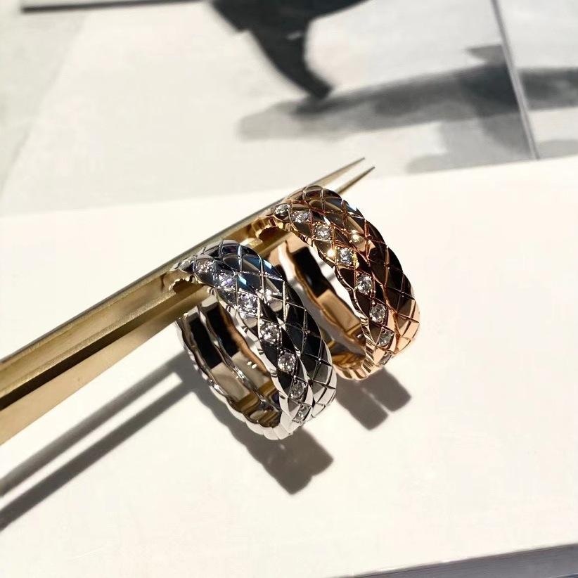 Кольцо из стерлингового серебра 925 пробы, версия High, ромбовидное, с покрытием из 18-каратного золота, кольцо «Маленький аромат», гладкое, с полным бриллиантом, кольцо Seiko