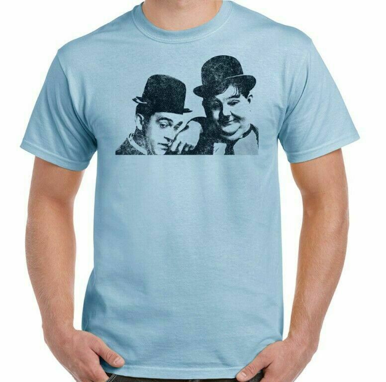 Laurel and Hardy T-Shirt Mens Dick & Doof Funny Comedy Retro Unisex Top Tee
