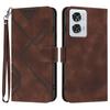For Motorola Moto G85 5G/Motorola Edge 50 Fusion 5G Wallet Case Line Imprinted PU Leather Phone Cover with Strap