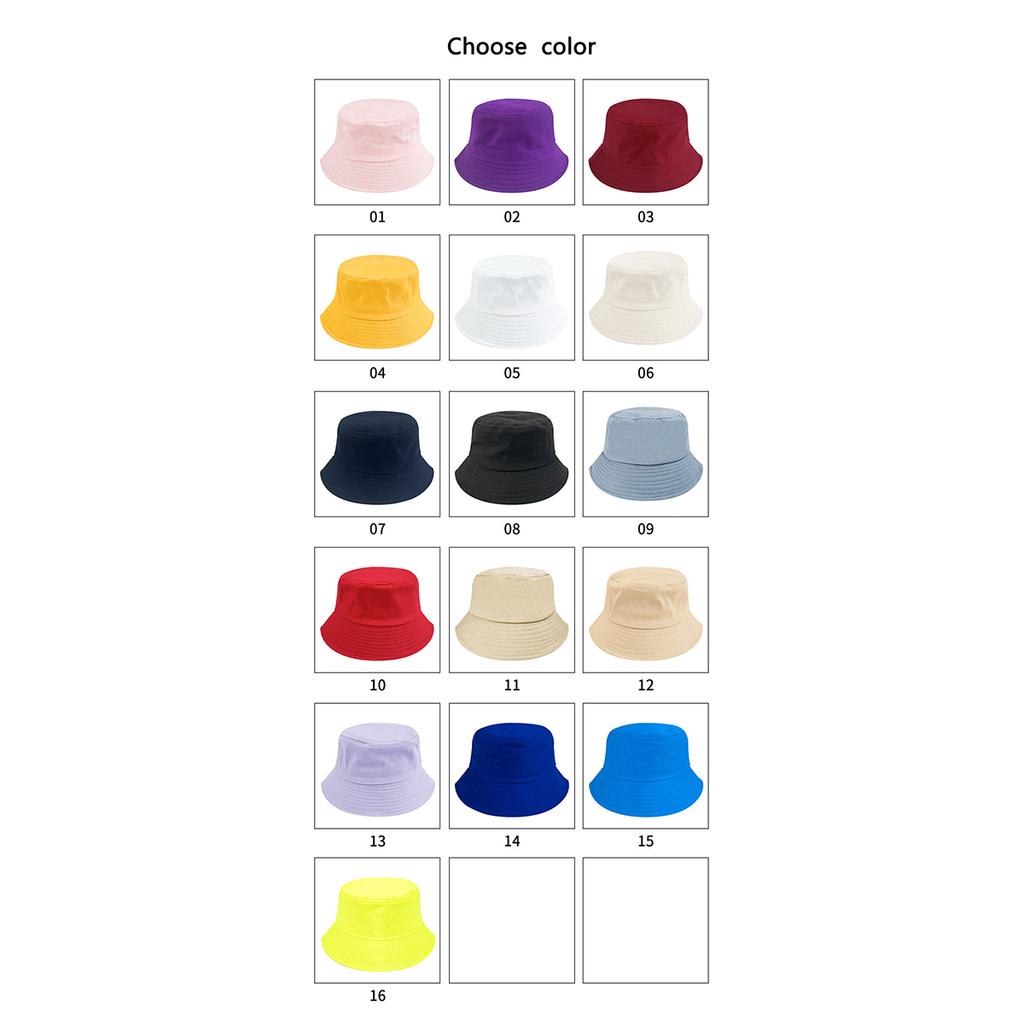 Unisex Cotton Bucket Hats Summer Foldable Sunscreen Panama Hat Solid Color Hip Hop Wide Brim Beach UV Protection Fisherman Hat