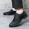 Fashion Men Classic Artificial Leather Oxfords Shoe Business Formal Lace Up Leather Dress Shoes Summer Fashion Breathable Men Mesh Shoes
