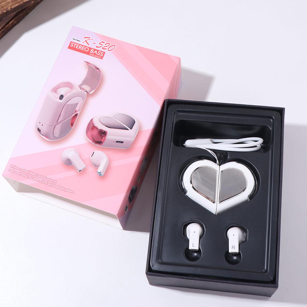 Stereo Bass Deformation Earphones Couple Earphone Heart Shape Headphones Women