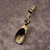 Convenient Practical Food Grade Teaspoon Handmade Brass Stirring Spoon