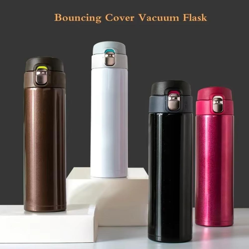 500ML Capacity Vacuum Flask Bouncing Cover Thermo Cup Drinkware Coffee Mug Milk Container