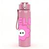 1PC Hello Flower Text Print 750ml Color Plastic Sports Water Bottle Leakproof Flip Straw Lid Suitable for Sports Office Home Use