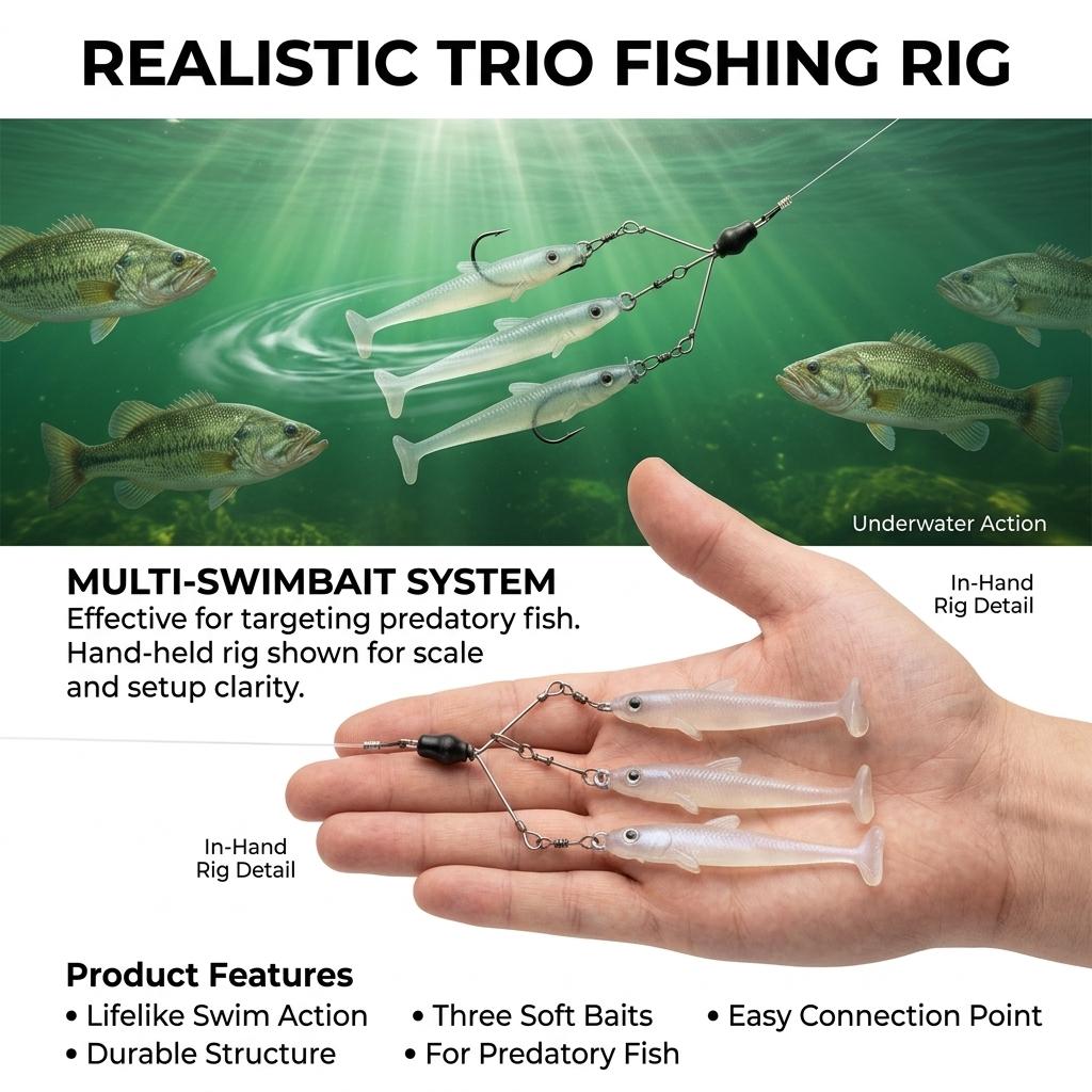 Mermaid T-tail Soft Fish Lure for Bass Fishing Durable and Natural Imitation Bait with Compact Design