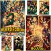 My Hero Academia Poster Retro Kraft Paper Anime Posters and Prints Art Painting Study Home Room Bar Decor Wall Sticker