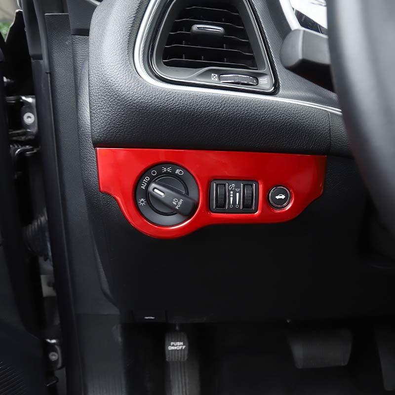 Наклейки-декоративные накладки на панель переключателя фар для Dodge Challenger 2015 и новее, для Charger 2010 и новее, ABS, аксессуары для интерьера