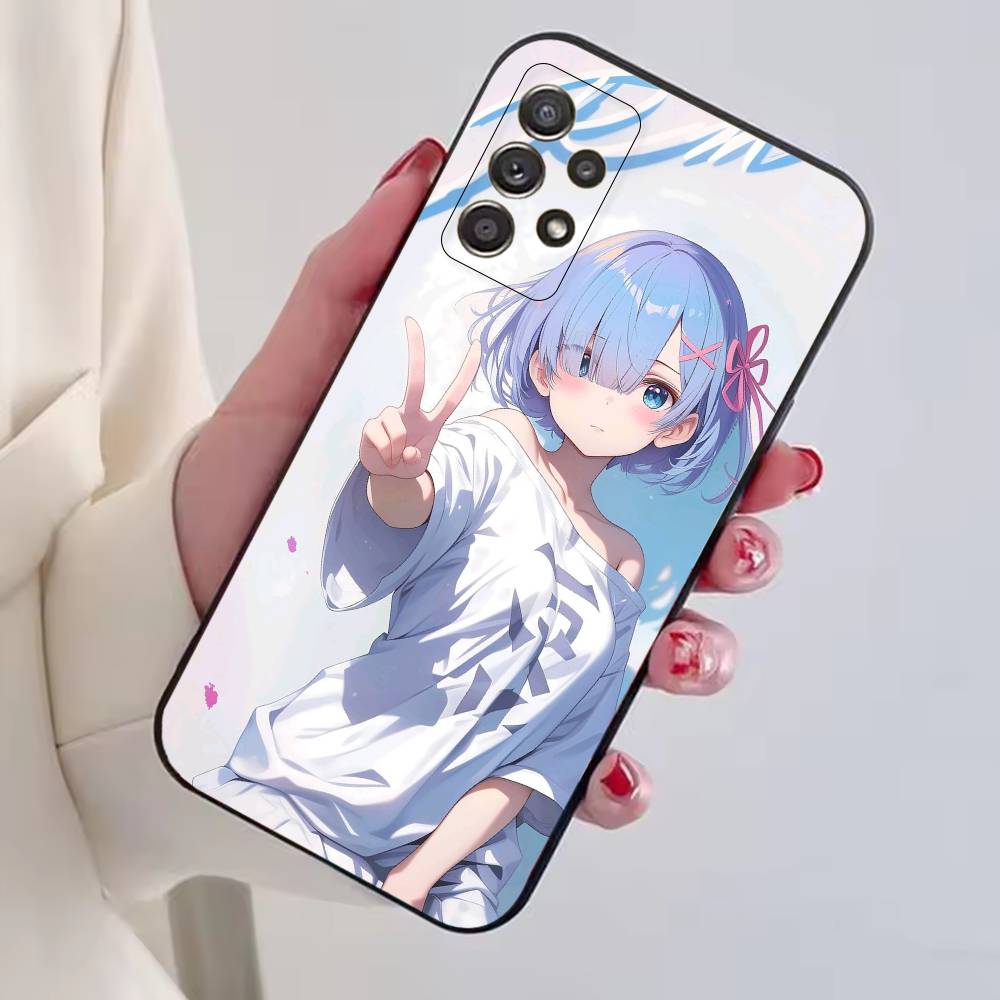 Чехол для телефона Rem Anime Girl Re Zero для Samsung S25, S24, S21, S22, S23, S30, Ultra, S20, Plus, Fe, Lite, Note, 10, Черный чехол