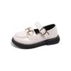 2025 Girls' Spring & Autumn Square Toe Loafers - Soft Sole, Non-Slip, Versatile Horsebit Buckle Leather Shoes