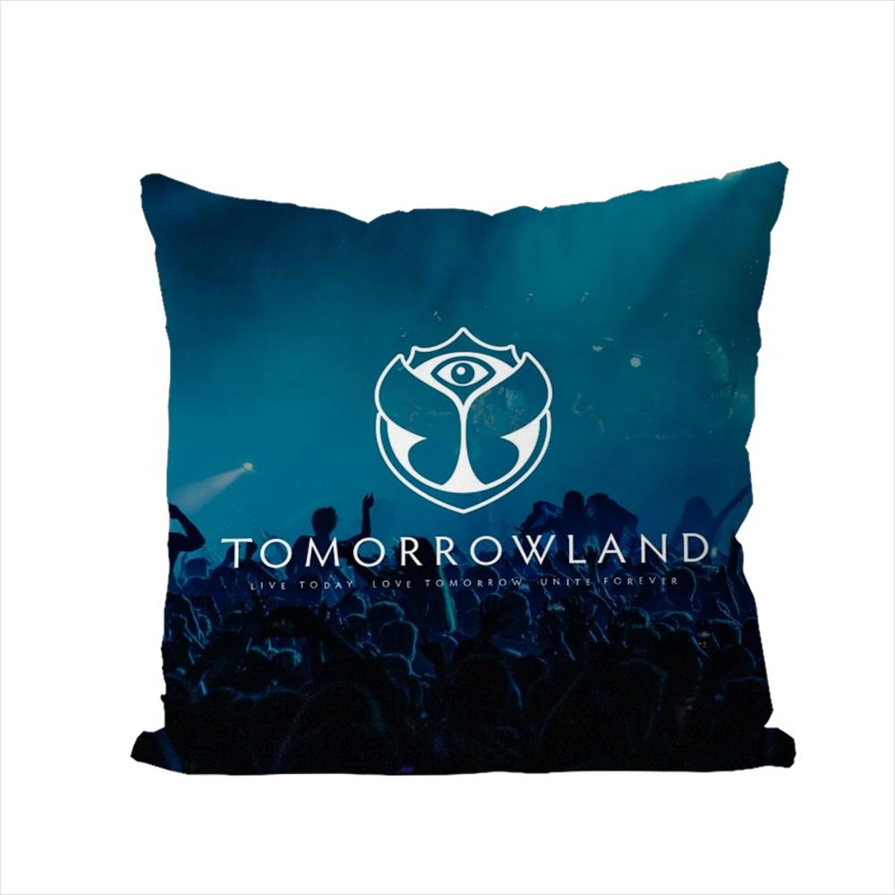 Подушка с принтом музыкального фестиваля TOMORROWLAND для автомобиля, дивана, декора дома, двусторонняя, плюшевая, квадратная, декоративная наволочка