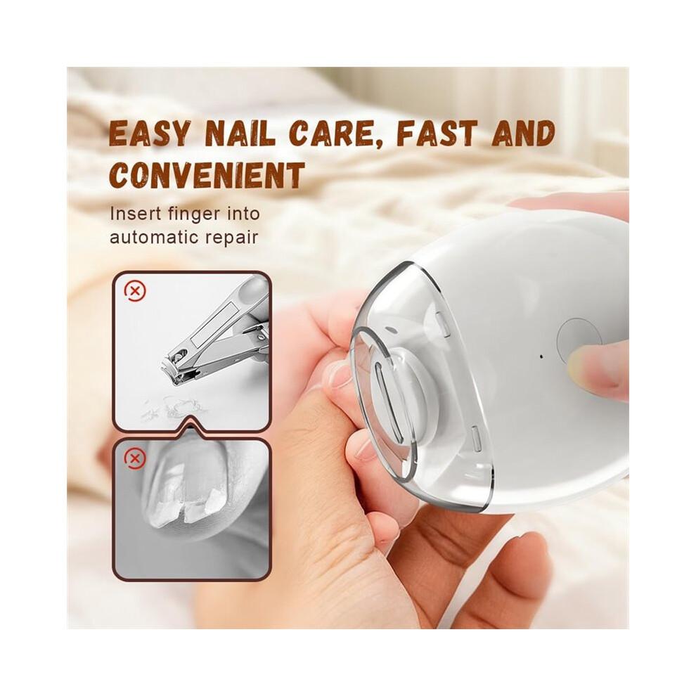 Automatic Electric Nails Clipper,Automatic Fingernail Grinder, Nails Trimmer with Light and Nails Scraps Storage