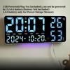Large Digital Wall Clock with 7Colors Mood Light Remote Control Dual Alarm Timing Countdown Table Clock 12/24H Auto Dimmable LED Alarm Clock