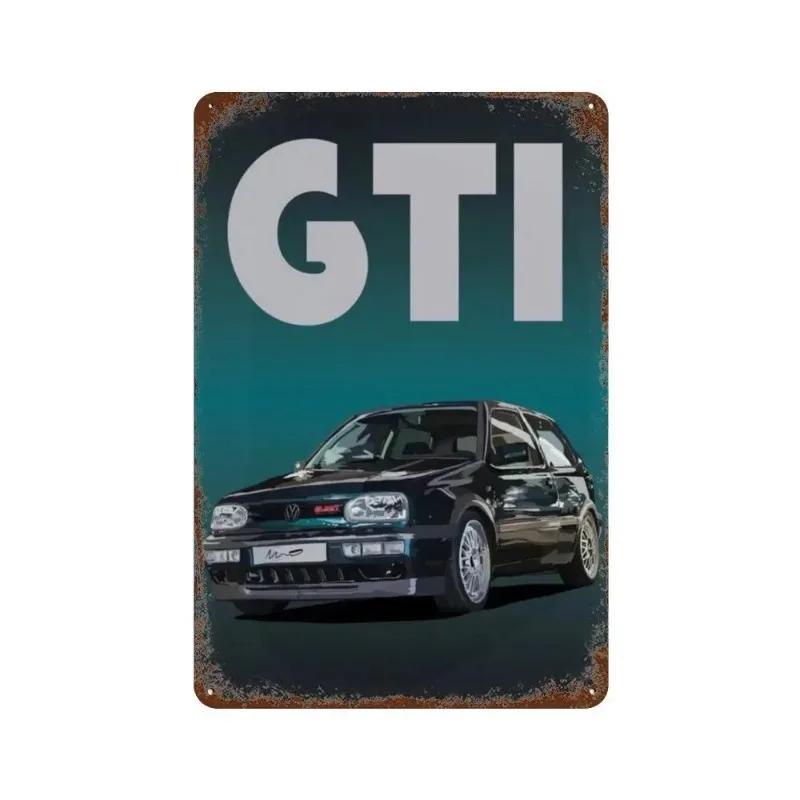 Металлический постер 80-е GTI Спортивный классический автомобиль Ретро Металлическая жестяная табличка Постер для бара Клуба Стены Дома Винтажная настенная тарелка Подвеска