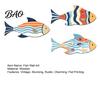 Balcony Marine Wall Art 3 Pcs Vintage Beach Wooden Fish Decor, Nautical School of Coastal Art, Summer Lake House Hanging Sculpture for Living