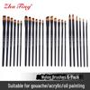 6-piece Nylon Hair Brush Set for Cross-border Art Students - Perfect for DIY Painting, Watercolor, Acrylic, and Oil Painting.