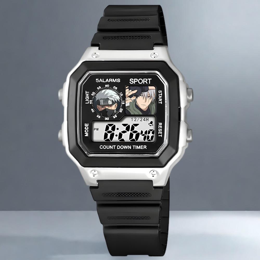 Наруто, Какаши Саске, Аниме Куб, Водонепроницаемые Студенческие Спортивные Электронные Часы, Будильник, Ночник