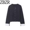 Za Export New Arrival Women's Clothing ZR Fashion Style Fashion All-Match Casual Patchwork Knitting Cardigan Outwear 1957101