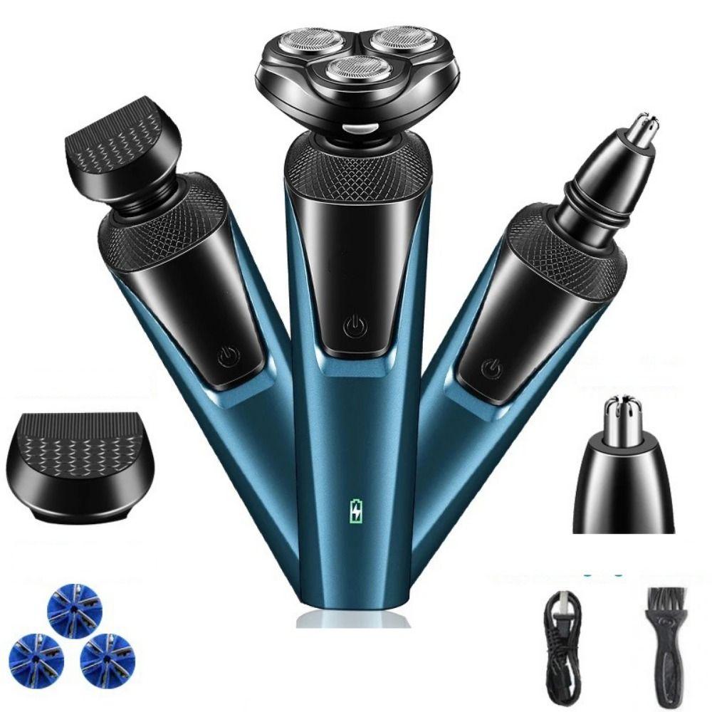 USB Перезаряжаемая 3 в 1 Электробритва Моющаяся Бритвенная Машинка Прочный Триммер для Бороды Подарки