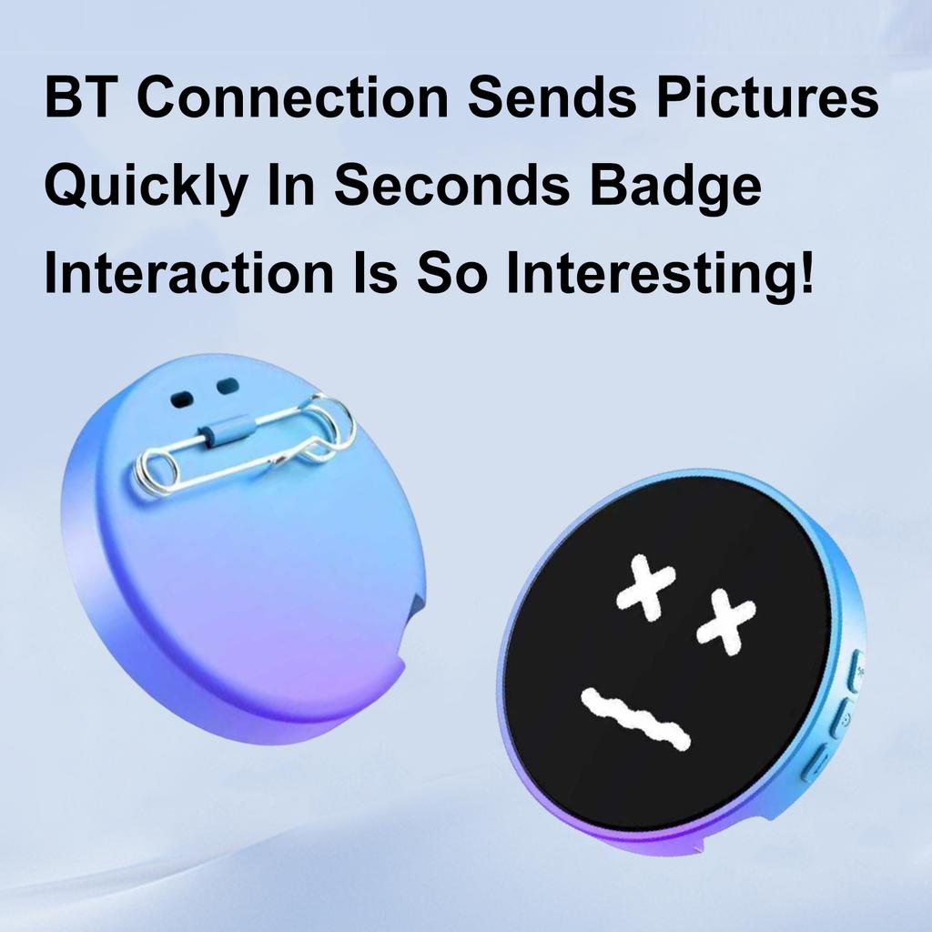 Динамичный электронный значок-дисплей, Умный Bluetooth-значок с аниме, Цифровой экран для отображения, Модный электронный значок, Подарок, Отображение текста и коротких видео