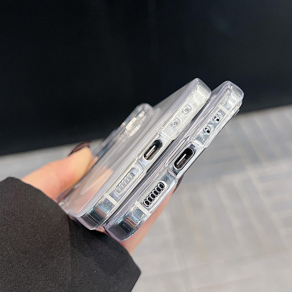 Для Magsafe Magnetic 3PCS Case для Samsung Z Flip6 Flip5 Flip4 ударопрочный прозрачный ПК жесткий тонкий чехол для телефона чехол