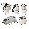 PLA Cow Decoration 3D Printed Dairy Figurine, Cartoon Cattle Statue for Desk Decor, Desktop Mini Sculpture Home Office, Gift Animal Lovers