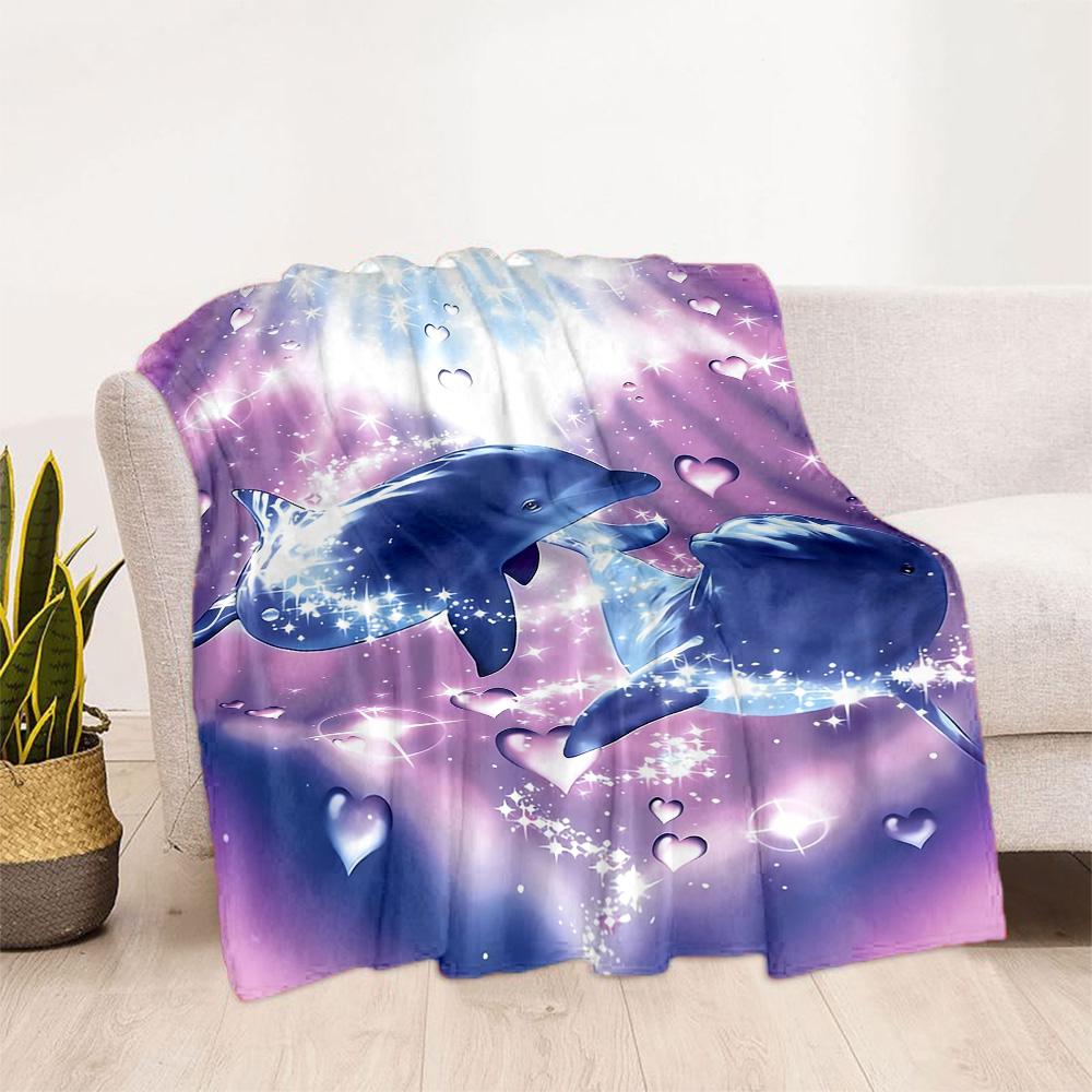 1pc Cute Elephant on Moon Blanket Soft Comfortable Lightweight Perfect for Travel Camping Picnics Sofa Office Bed Living Room Ideal Gift for Friends
