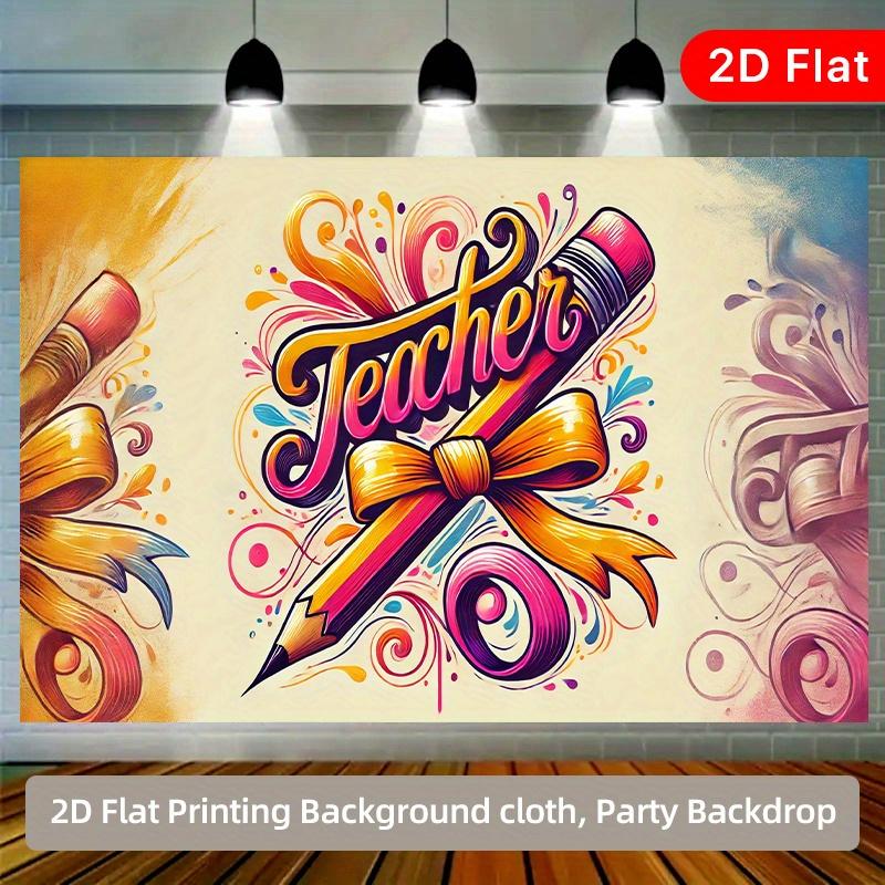 2D плоскость 1 штука Флаг-гараж для карандашей ко Дню учителя Ткань для фона студии Ткань для фона мероприятия на открытом воздухе