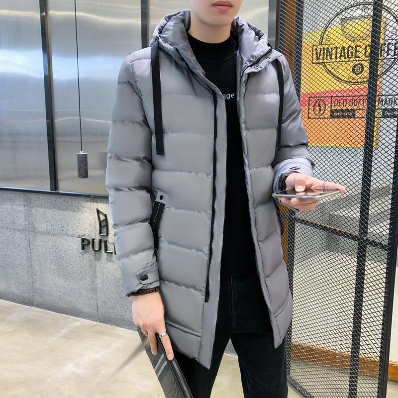 Plus-size Cotton-padded Men's Mid-length Hooded Coat Autumn/Winter Korean Trend Thickened Warm Cotton-padded Men's Cotton-padded Jacket