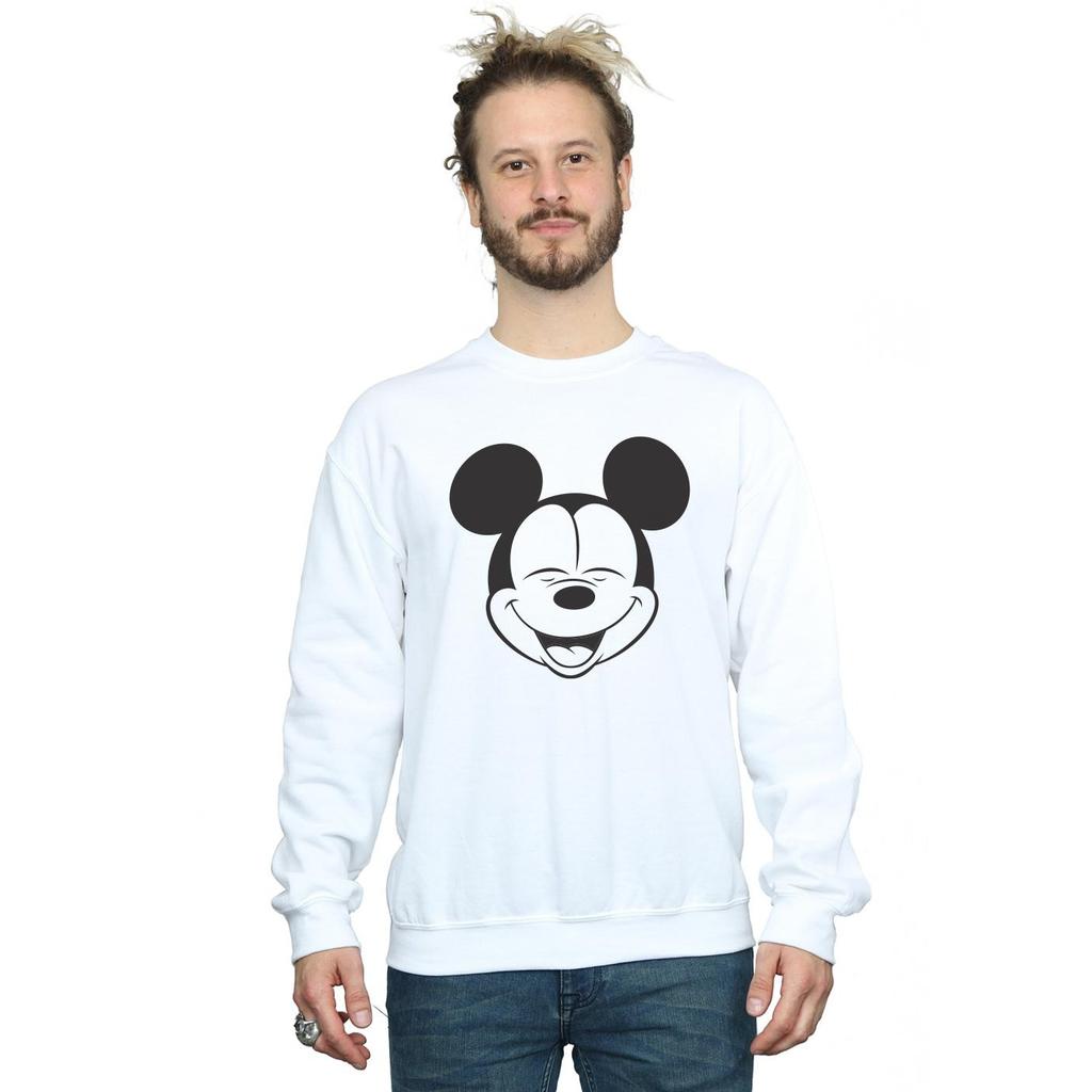 Disney Mens Mickey Mouse Closed Eyes Sweatshirt