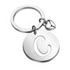 Cute Initial Letter A-Z Stainless Steel Keychain 26 Letter Keyring Pendant Car Key Ring Backpack Decoration Accessories Gifts