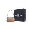 Coach Элиза 25 Однотонная Сумка-полумесяц Кожаная Слот для ремня через плечо Несъемный ремень Женская сумка Серо-коричневая CP004-SVTP