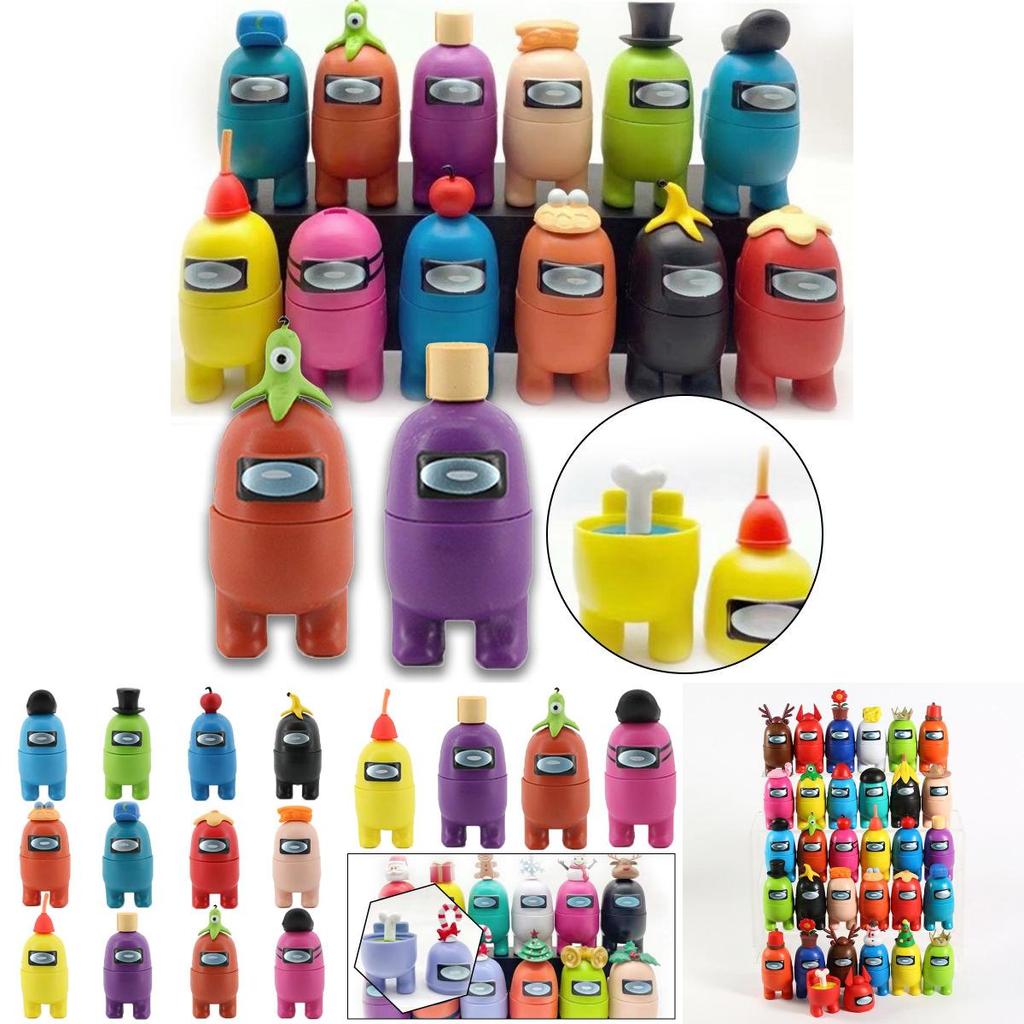 12pcs Among Christmas Us Action Figure Crewmate Impostor Game Car Decor Desktop