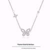 High-Quality Moissanite Silver Double Butterfly Necklace for Women - Ideal Qixi Gift